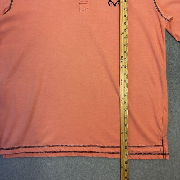 Realtree Buckhorn River Peach Salmon Henley Shirt XXL Short Sleeve Outdoors - Picture 2 of 7